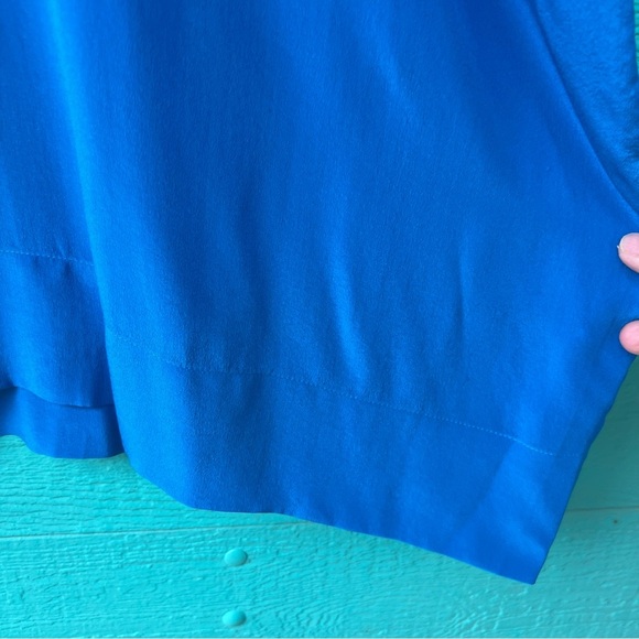 EILEEN FISHER 100% SILK BLUE FLOWY CREPE DE CHINE BLOUSE SIZE 3X NWT - Picture 5 of 6